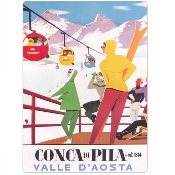 Italian Vintage Italy Ski Print Magnet - Picture 5 of 6